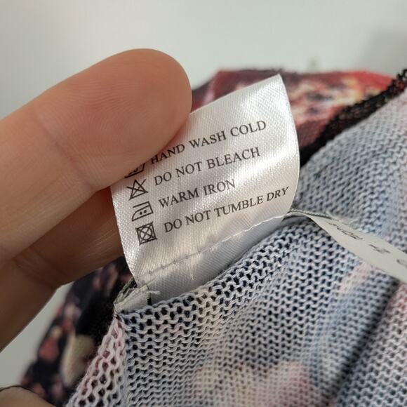 Alberto Makali Cardigan Sweater M Black Red Babydoll Silk Tie Feminine Fairy - Picture 15 of 16